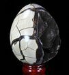 Septarian Dragon Egg Geode - Black Crystals #88515-1